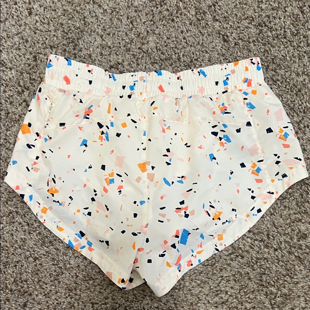 Fabletics White Confetti Patterned Athletic Shorts - image 2